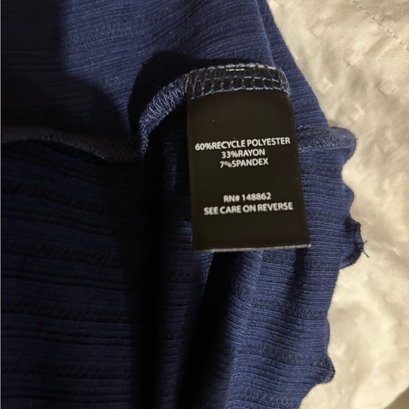 Torrid Blue Ribbed Ruffled Short Sleeve Tee - Picture 4 of 5